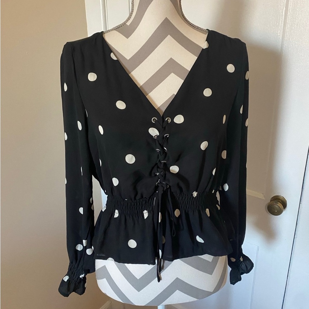H&M Black Polka Dot Women's Top